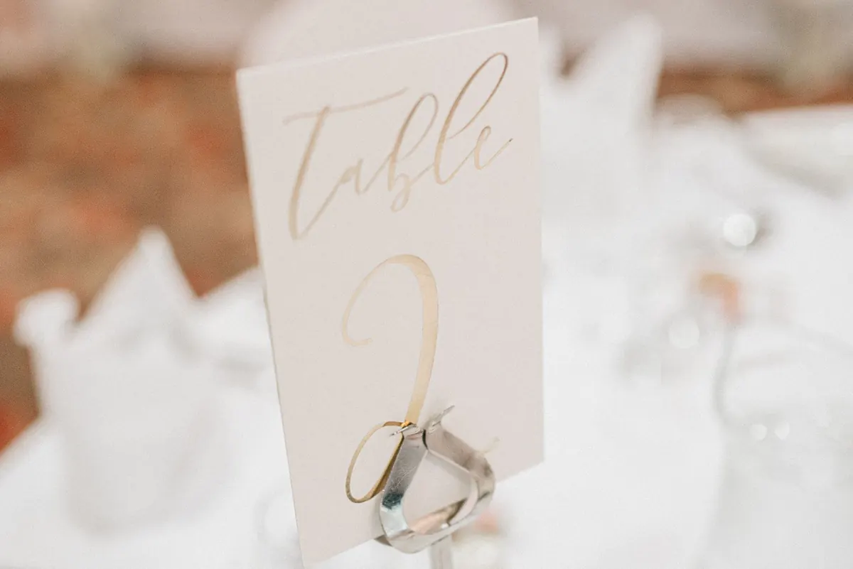 Table numbers and place cards